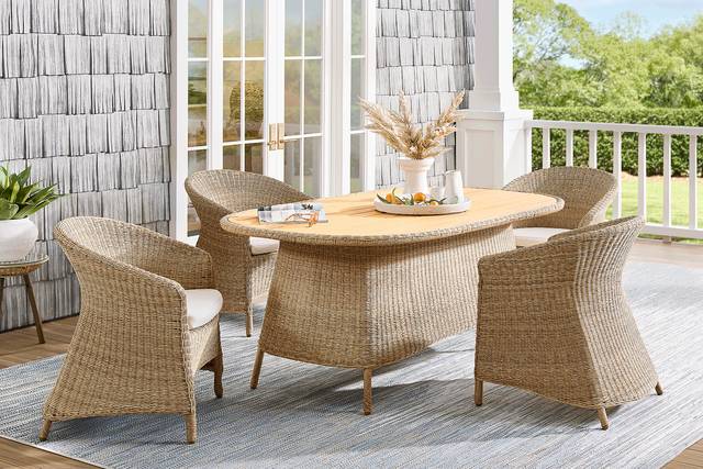 Sarina Bay Natural 71 in. Outdoor Dining Table - Thumbnail - Image 2