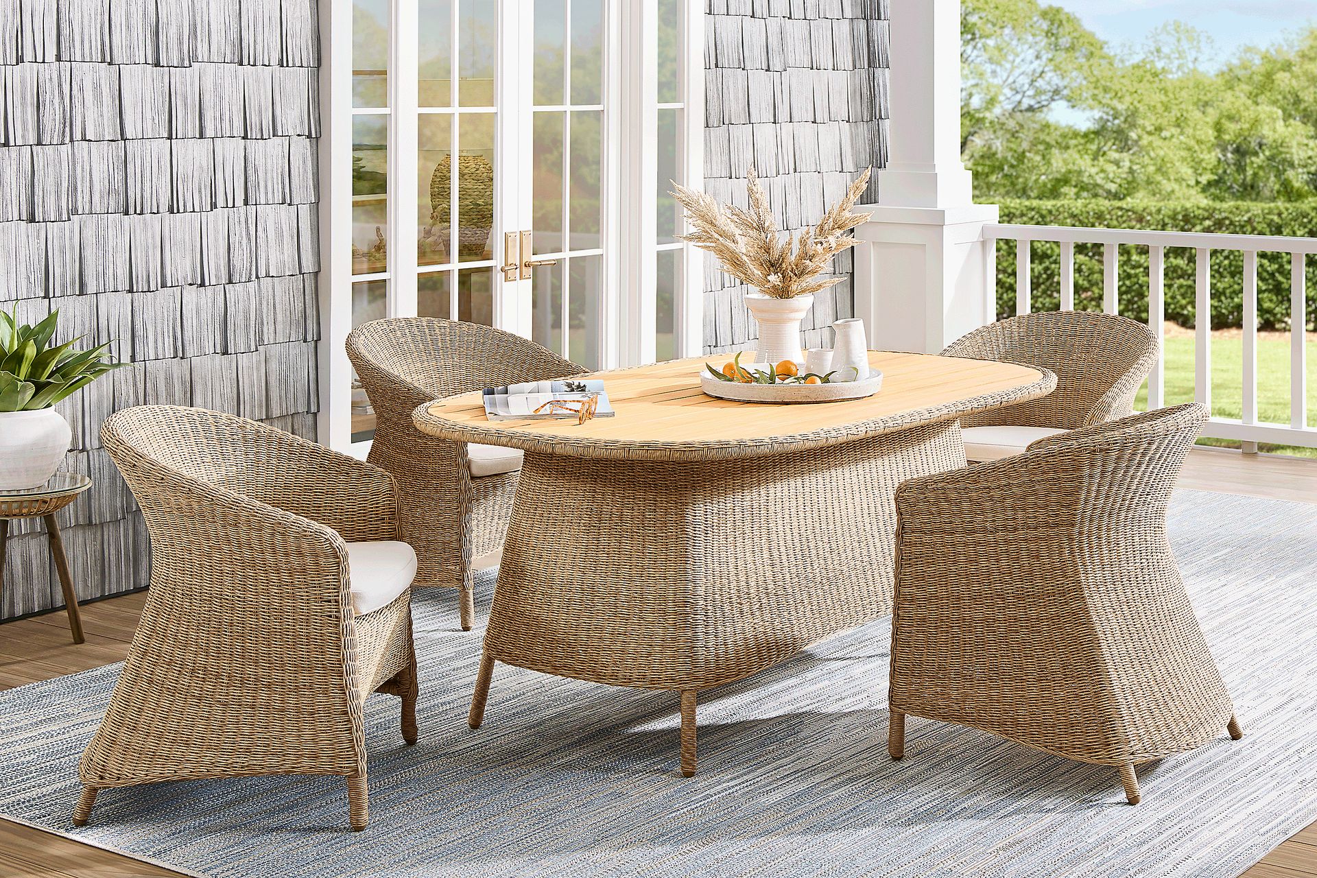 Sarina Bay Natural 71 in. Outdoor Dining Table - Image 2