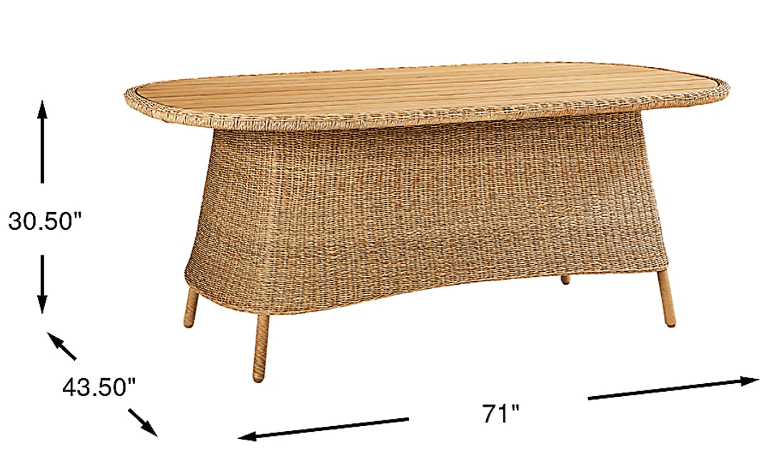 Sarina Bay Natural 71 in. Outdoor Dining Table