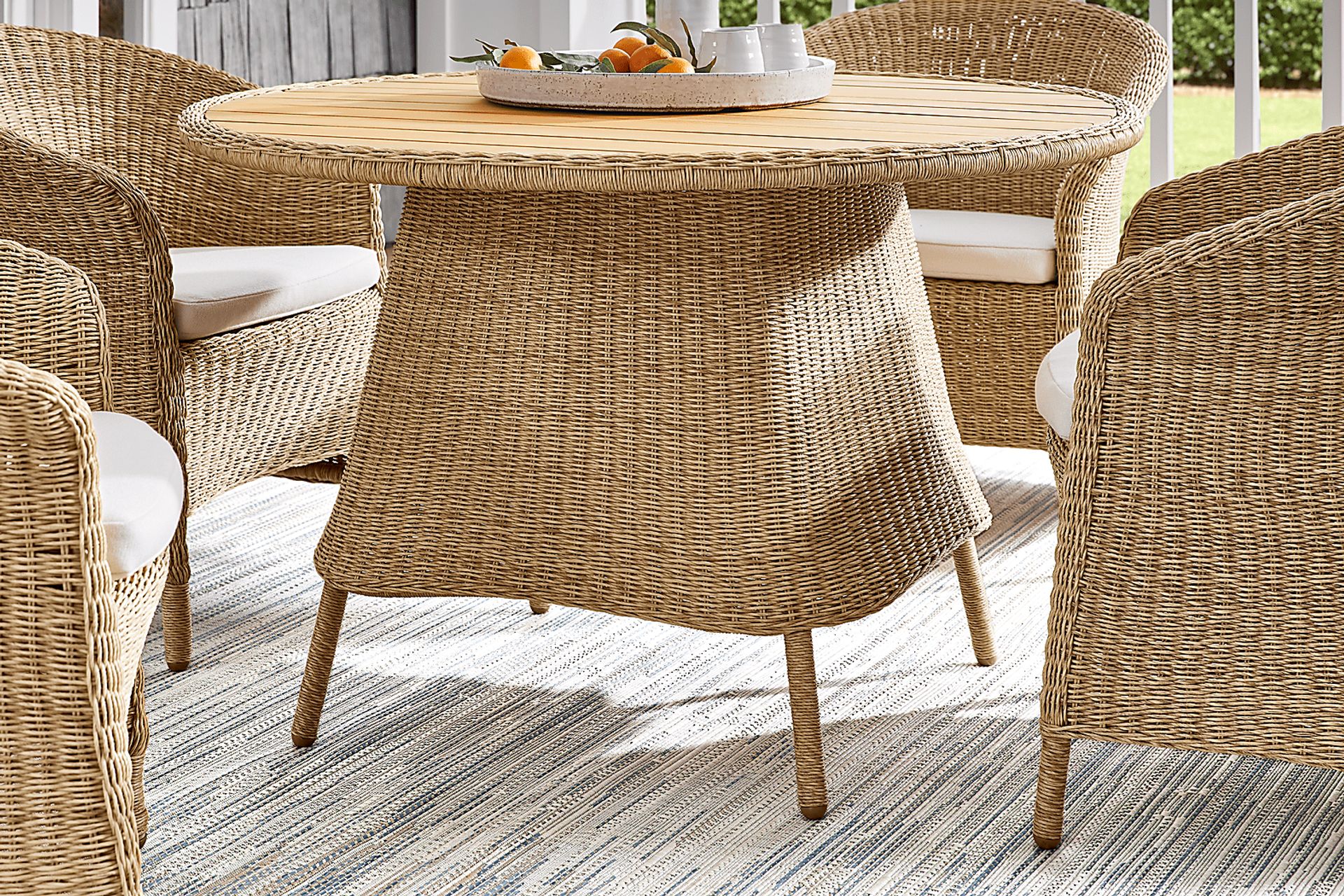 Sarina Bay Natural Round Outdoor Dining Table - Image 4