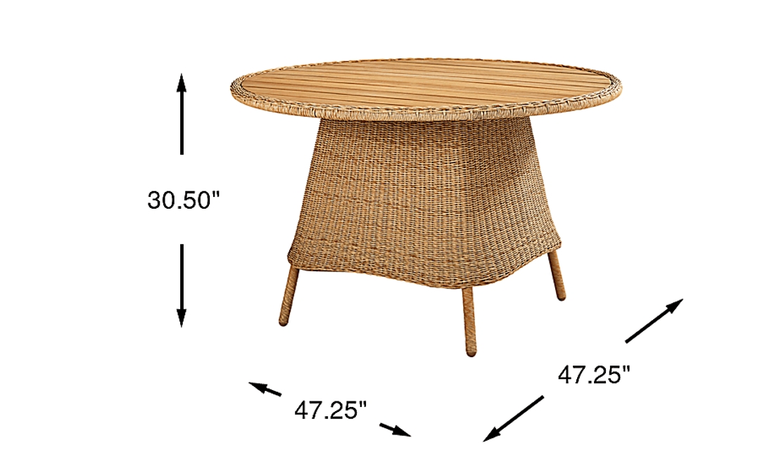 Sarina Bay Natural Round Outdoor Dining Table