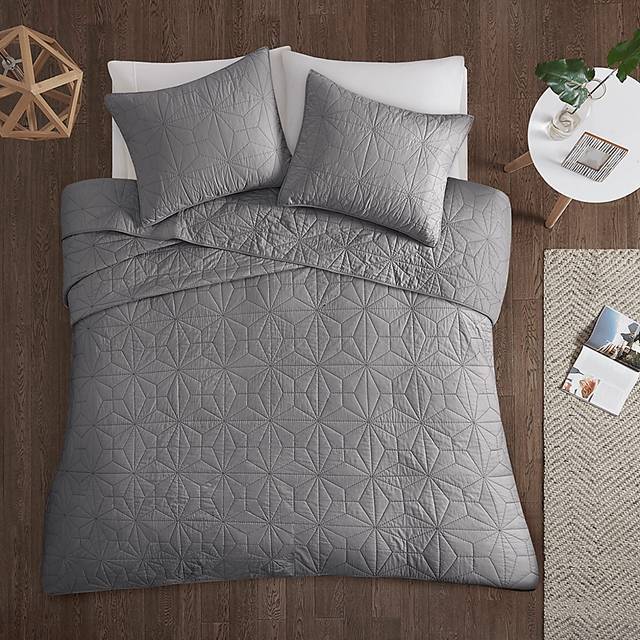 Saroie Gray 3 Pc Full/Queen Coverlet Set - Thumbnail - Image 4