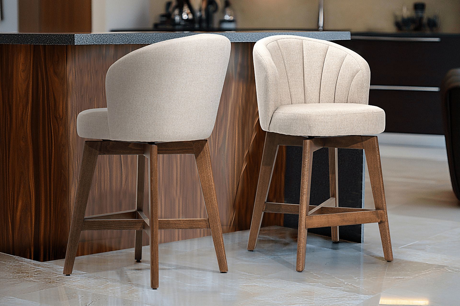 Saroj Cream Counter Stool - Image 2