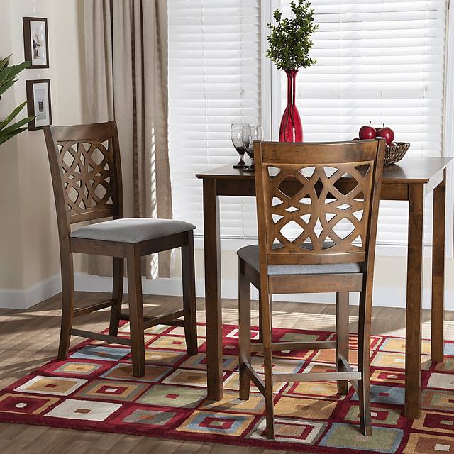 Sarria Walnut Brown Counter Stool, Set of 2 - Thumbnail - Image 2