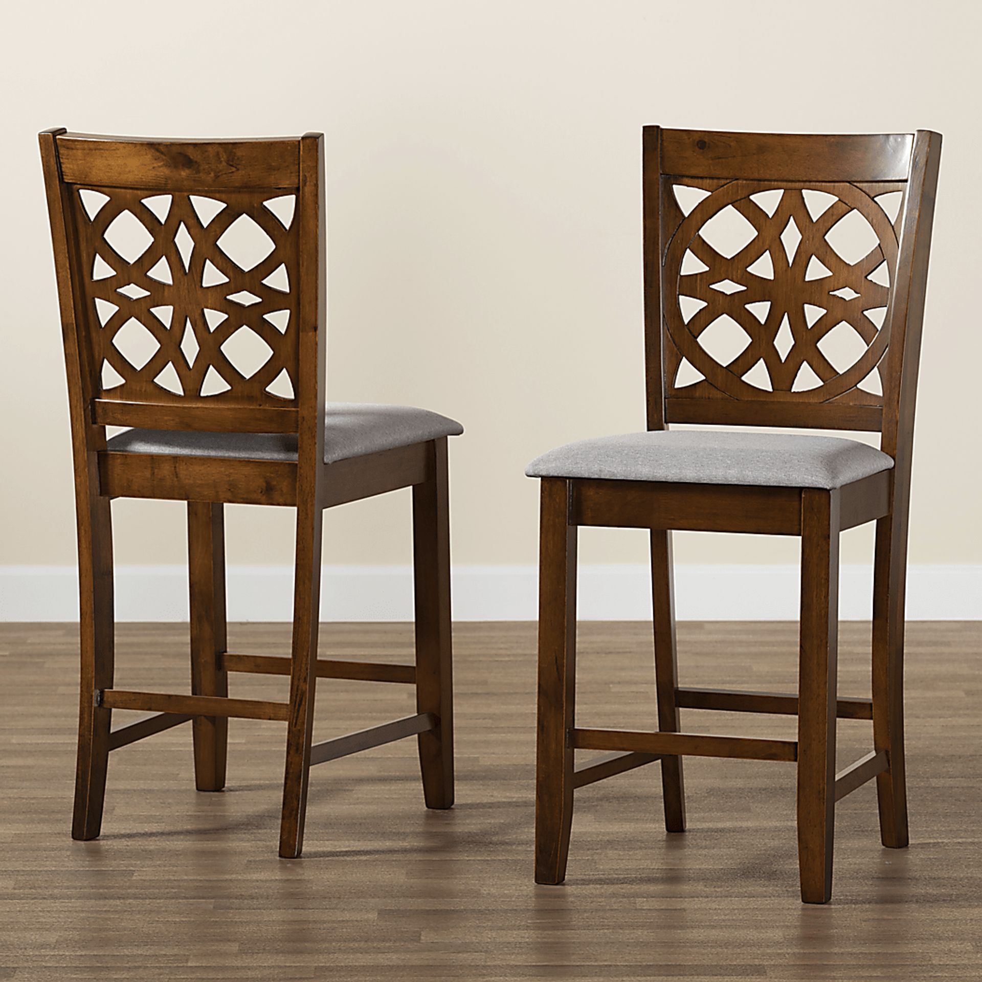 Sarria Walnut Brown Counter Stool, Set of 2 - Image 3