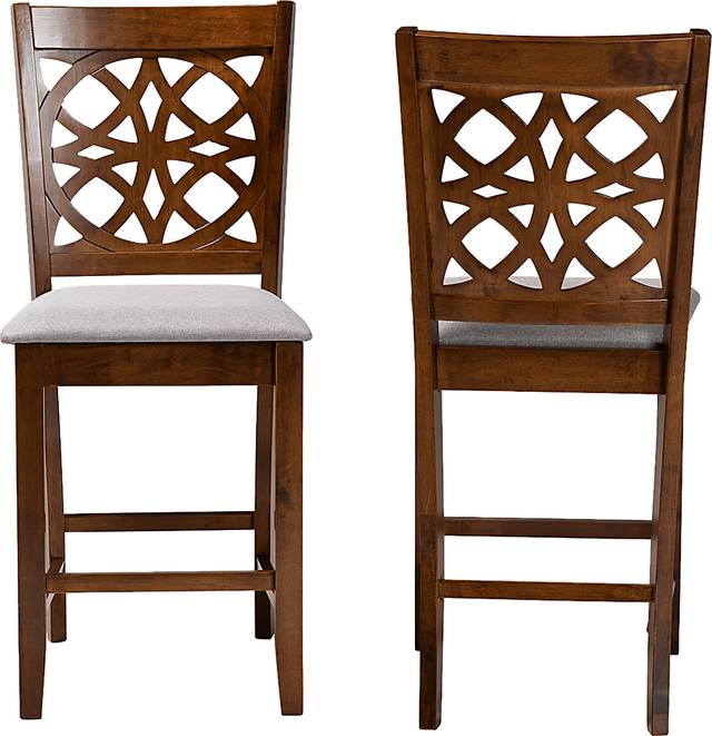 Sarria Walnut Brown Counter Stool, Set of 2 - Thumbnail - Image 4
