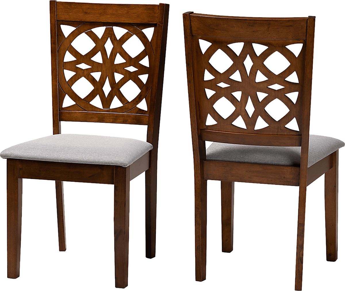 Sarria Walnut Brown Polyester Fabric Dining Chair, Set Of 2 Rooms to Go