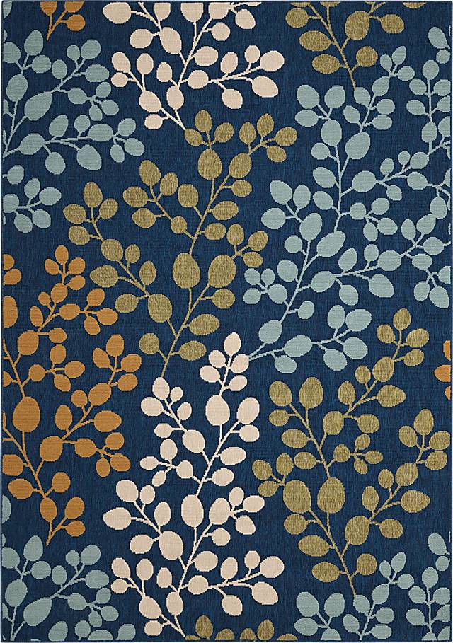 Sarvin Navy 5' x 8' Indoor/Outdoor Rug - Thumbnail - Image 1