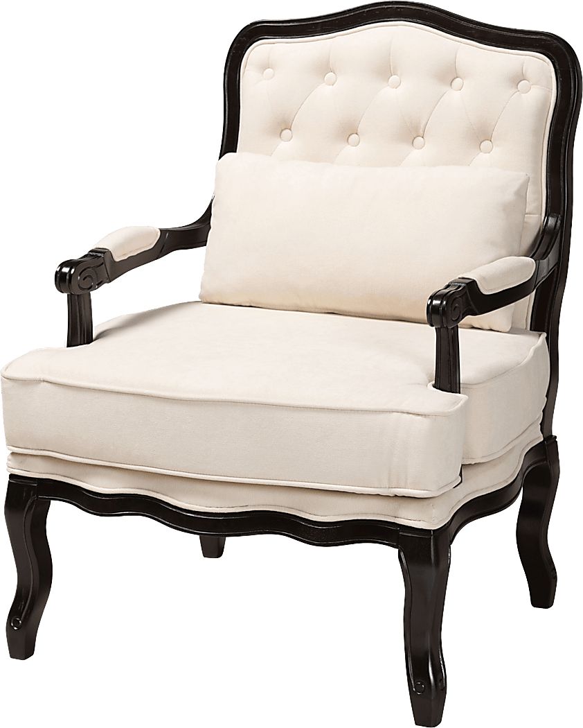 Sassaquin Cream Beige Polyester Fabric Accent Chair Rooms To Go   Sassaquin Cream Accent Chair 83100772 Image Item