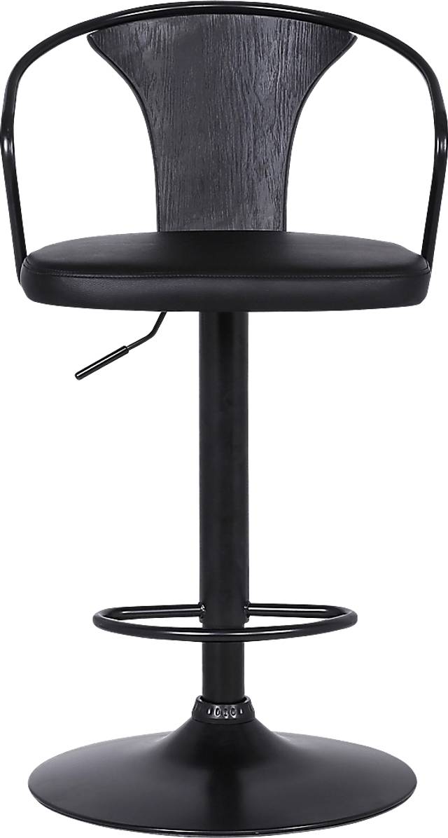 Saujour Black Swivel Barstool - Thumbnail - Image 3