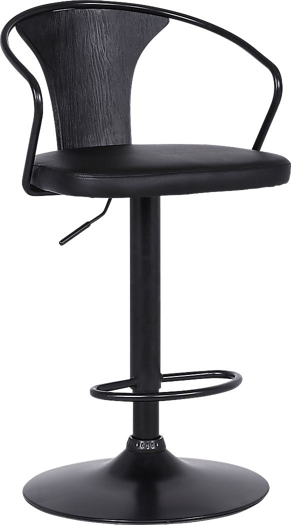 Saujour Black Swivel Barstool