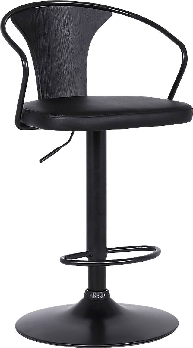 Saujour Black Swivel Barstool - Thumbnail - Image 1