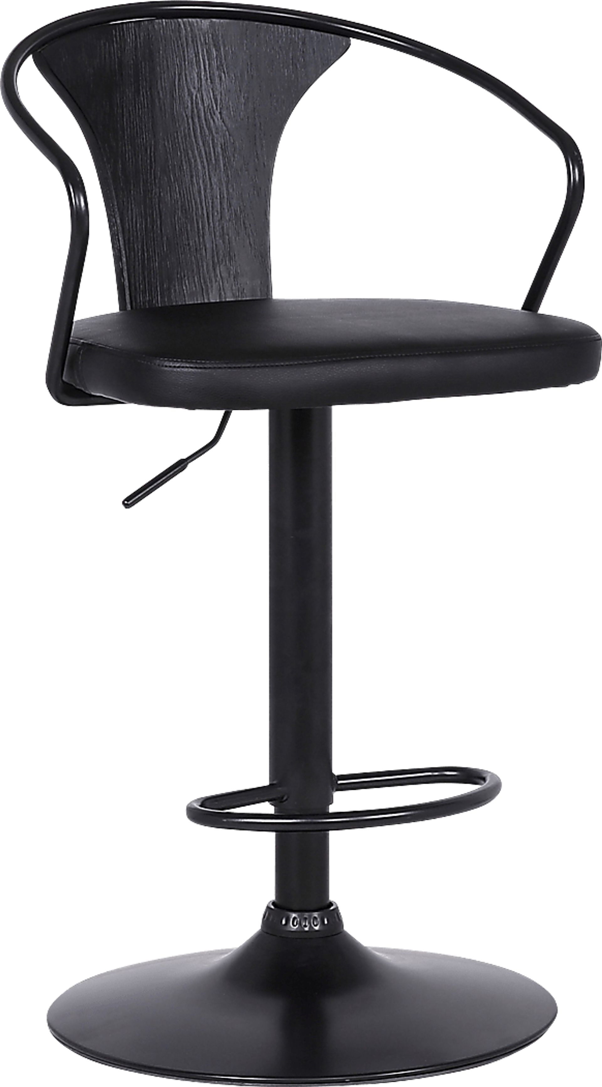 Saujour Black Swivel Barstool - Image 1