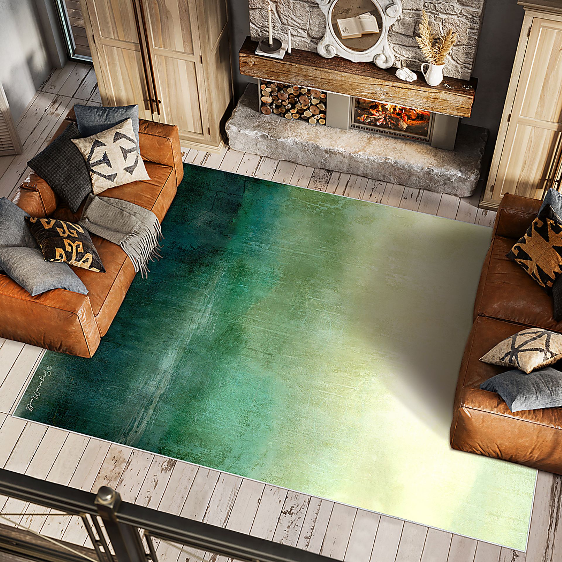 Saulieu Green 7'7 x 10'5 Rug - Image 2