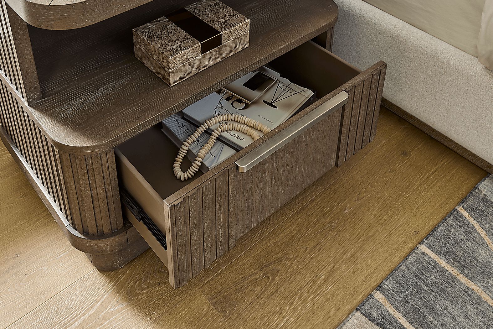 Sausalito Brown 1-Drawer Nightstand - Thumbnail 4