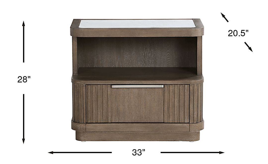 Sausalito Brown 1-Drawer Nightstand