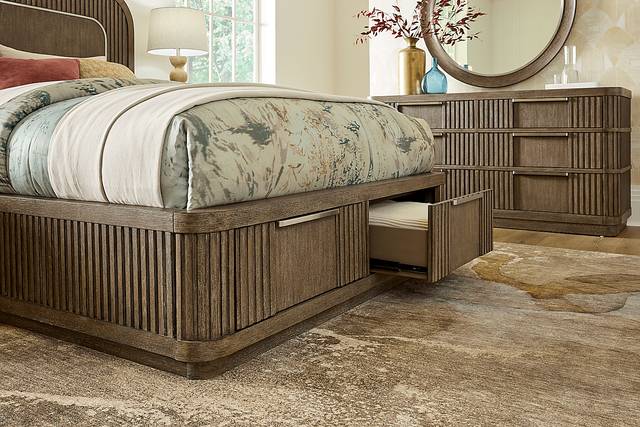 Sausalito Brown 3 Pc King Storage Bed - Thumbnail - Image 4