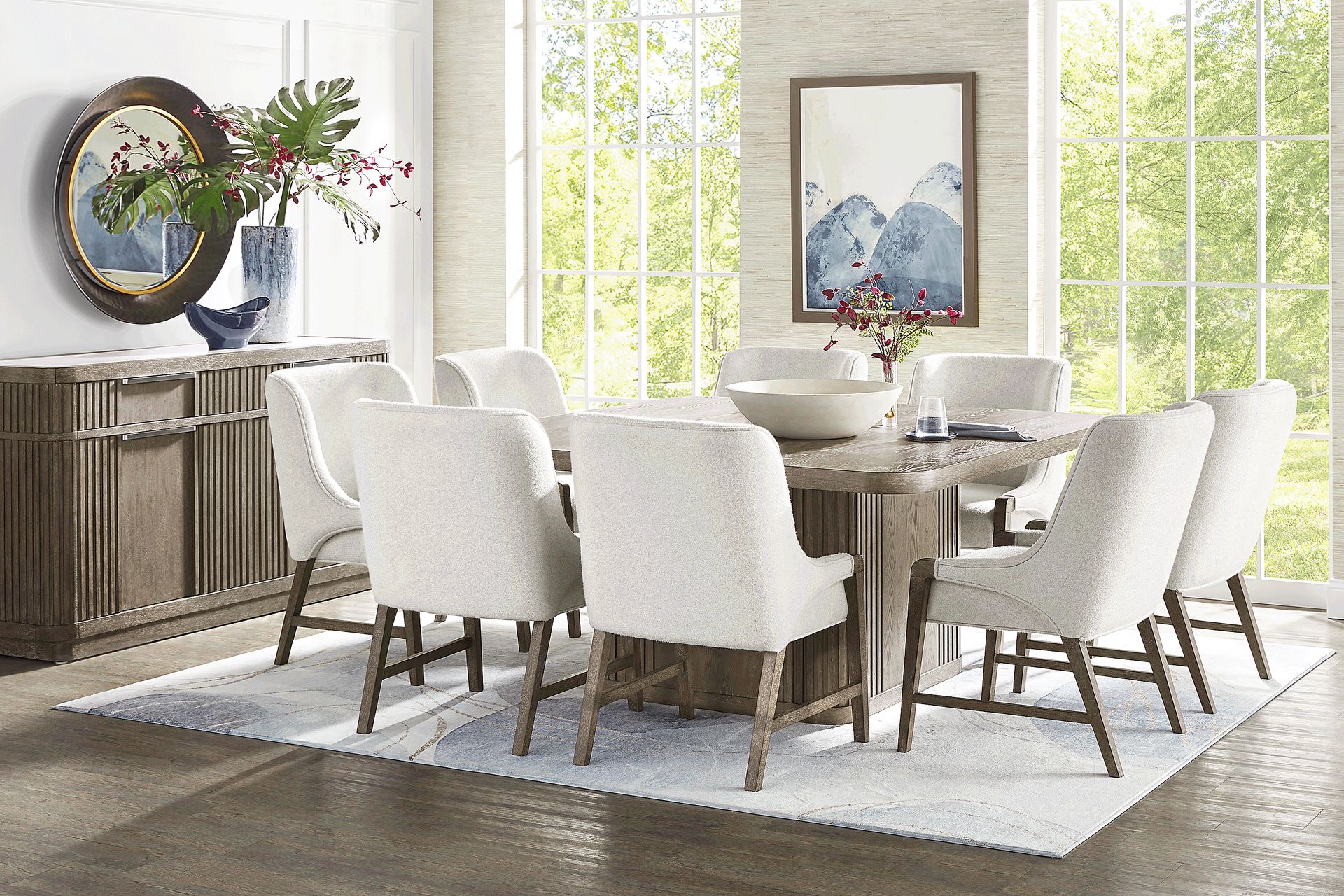 Sausalito Brown 5 Pc Dining Room with Upholstered Chairs - Image 1