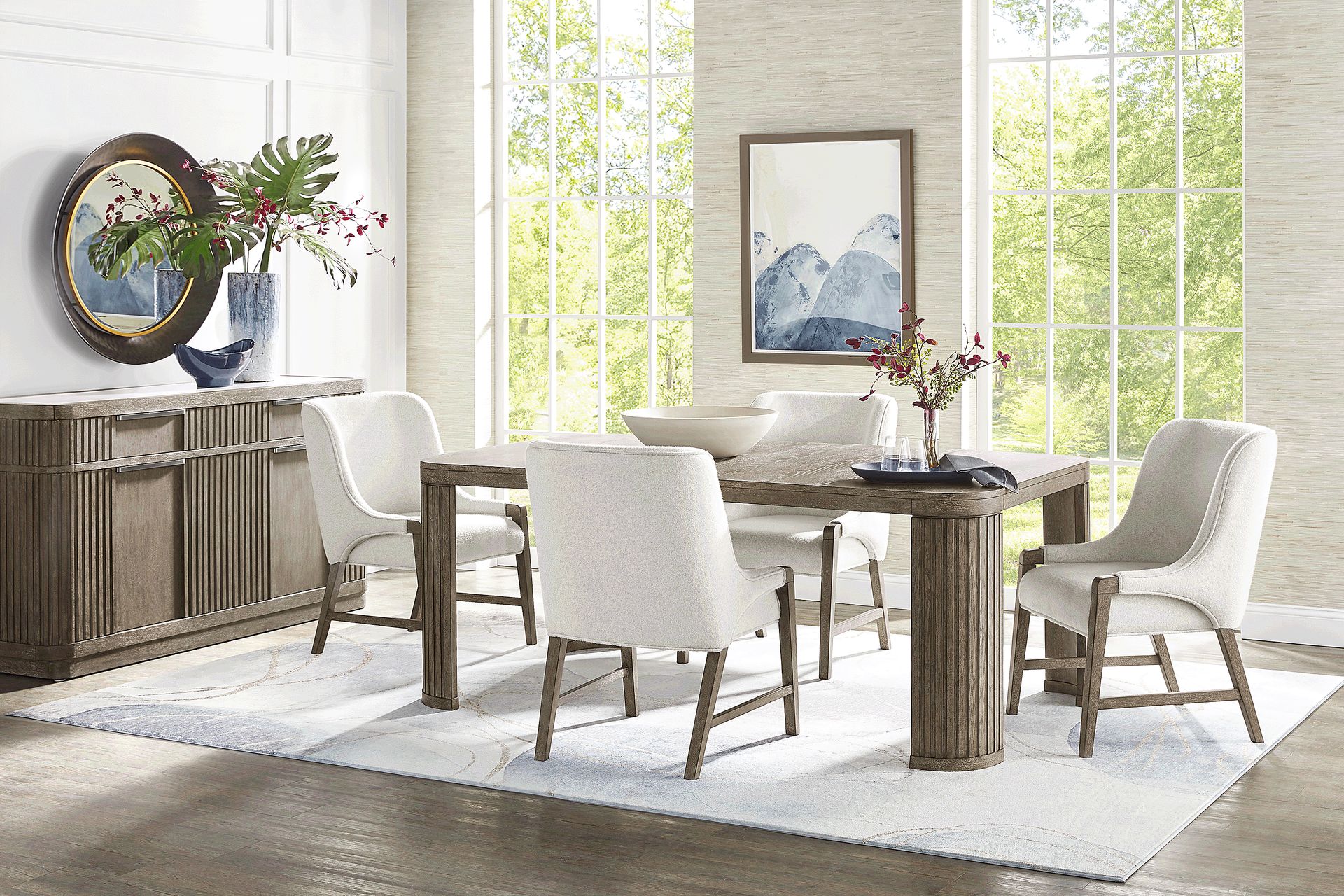 Sausalito Brown 5 Pc Dining Room with Upholstered Chairs - Image 1