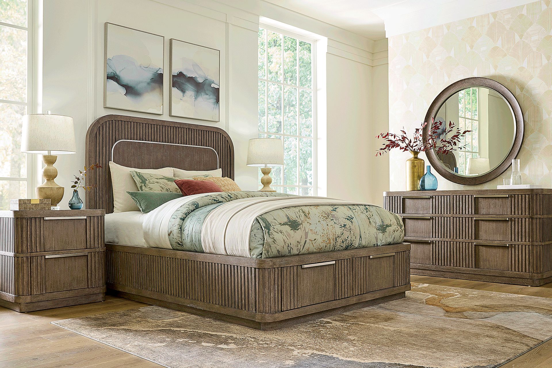 Sausalito Brown 3 Pc King Storage Bed - Image 2