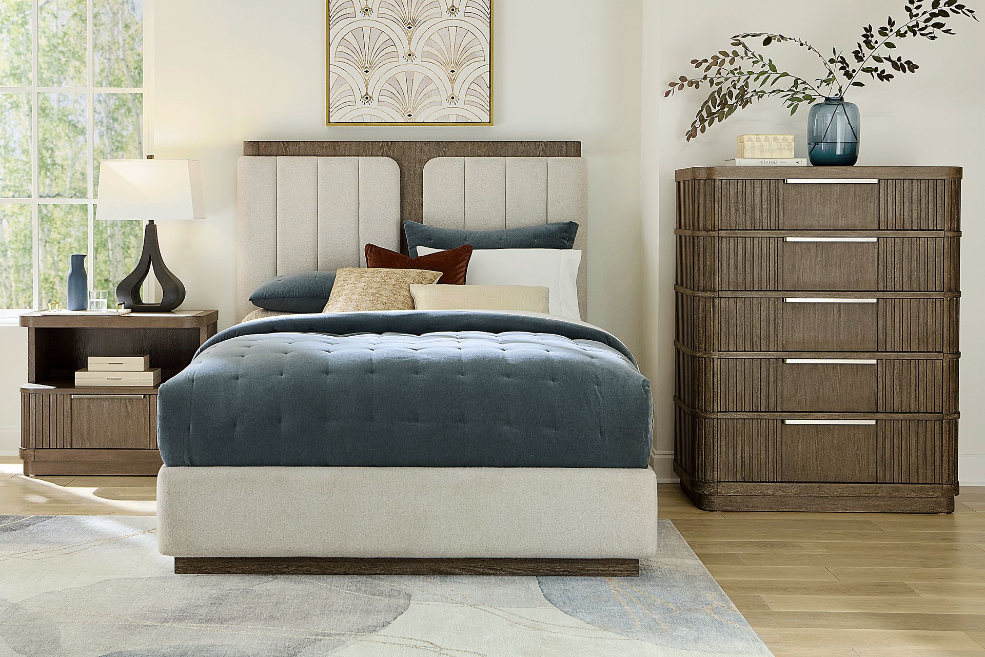 Sausalito Brown 5 Pc King Upholstered Bedroom - Image 1