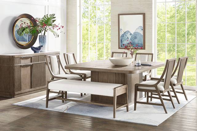 Sausalito Brown 6 Pc Dining Room with Bench - Thumbnail - Image 1