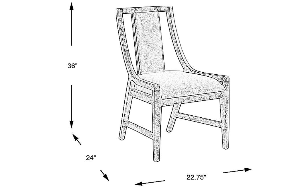 Sausalito Brown Upholstered Wood Back Side Chair