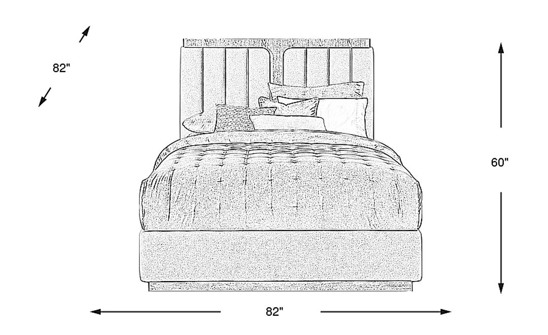 Sausalito Cream 3 Pc King Upholstered Bed