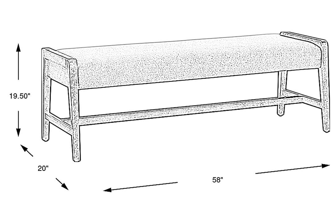 Sausalito Cream Dining Bench