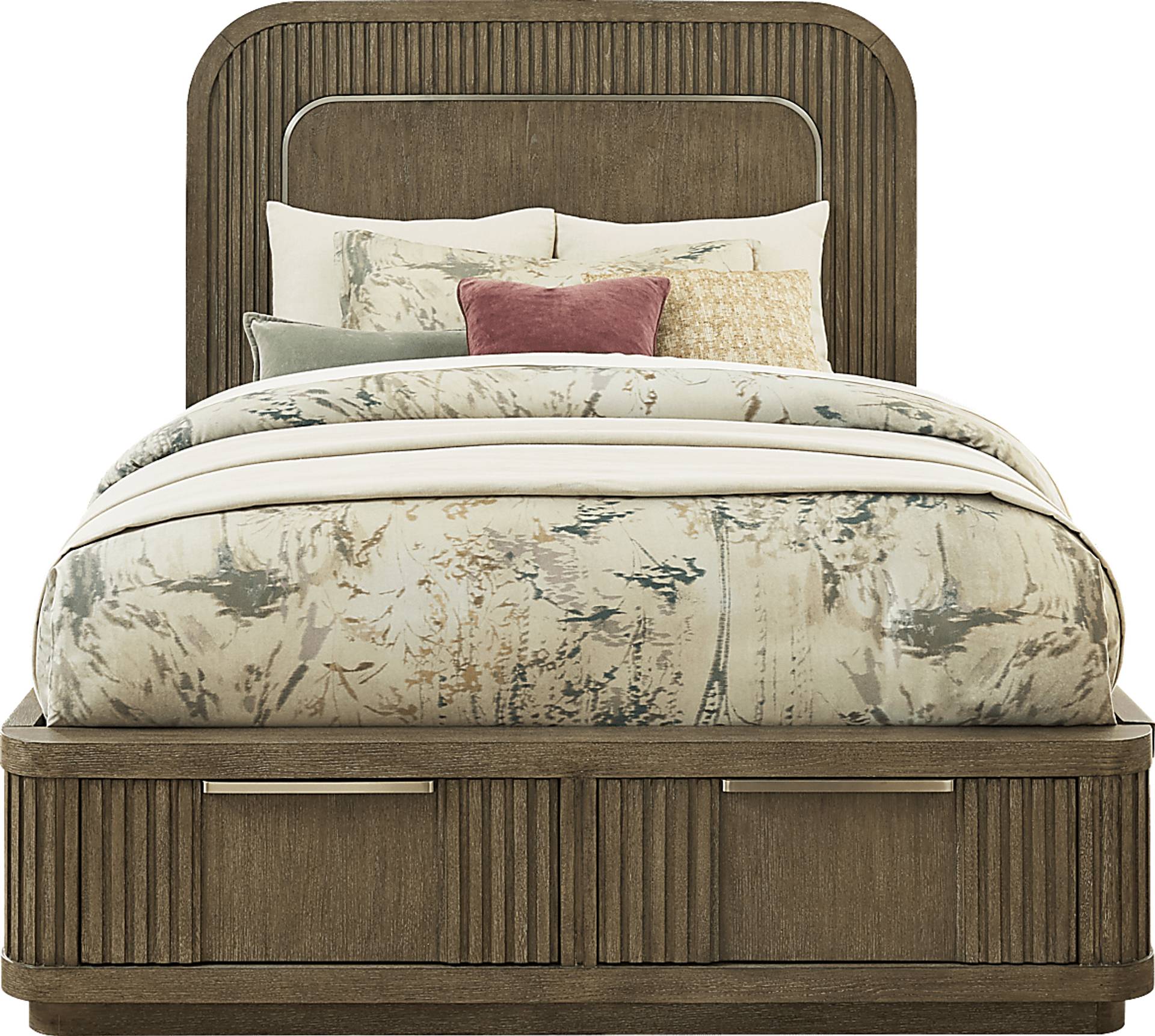 brown 3 pc queen storage bed