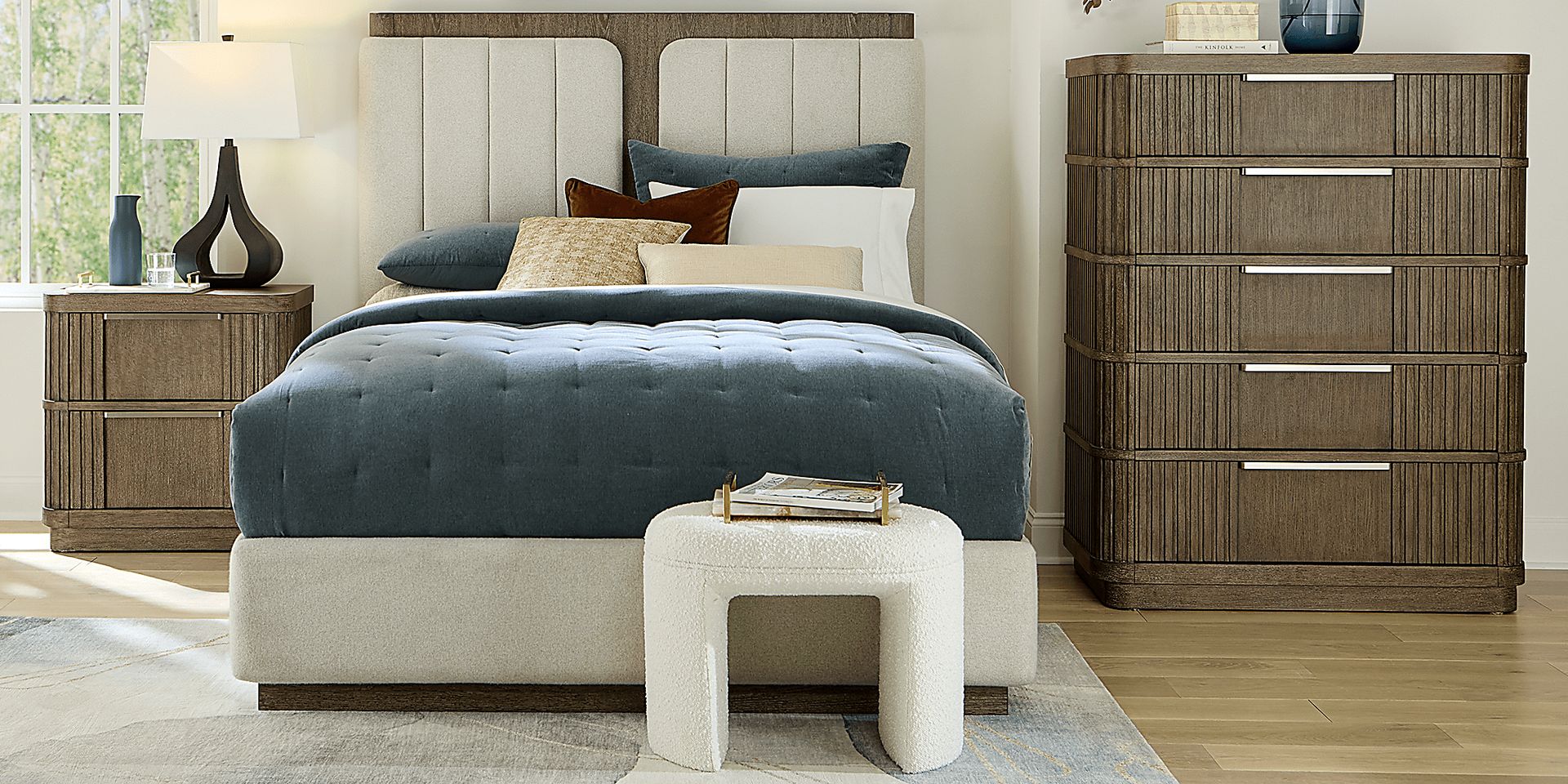 Sausalito Brown 3 Pc King Upholstered Bed - Image 2