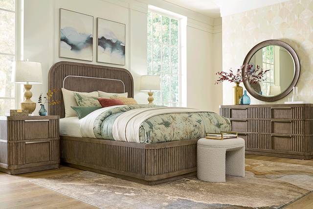 Sausalito Brown 7 Pc King Panel Bedroom - Thumbnail - Image 1