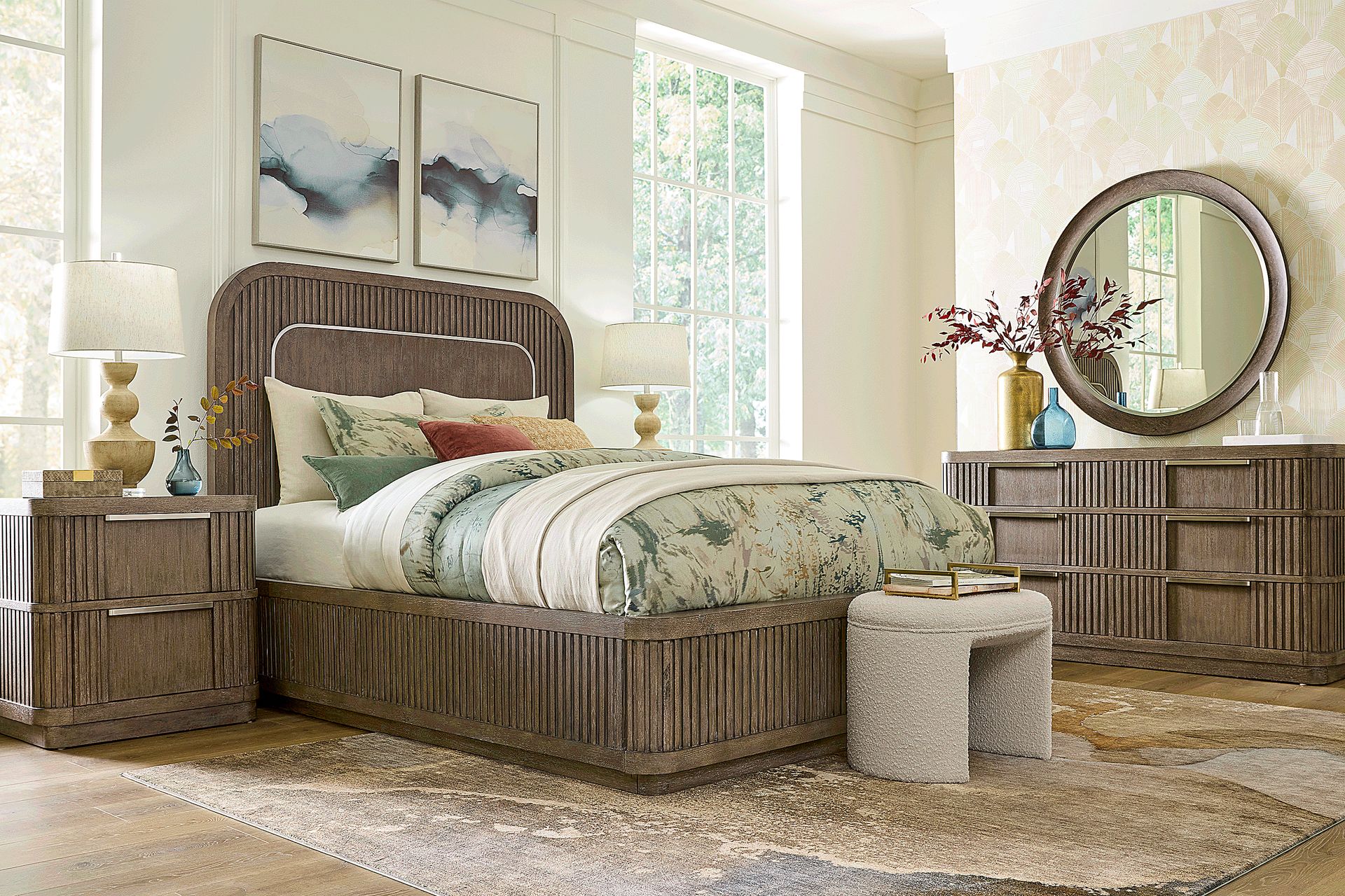 Sausalito Brown 7 Pc King Panel Bedroom - Image 1