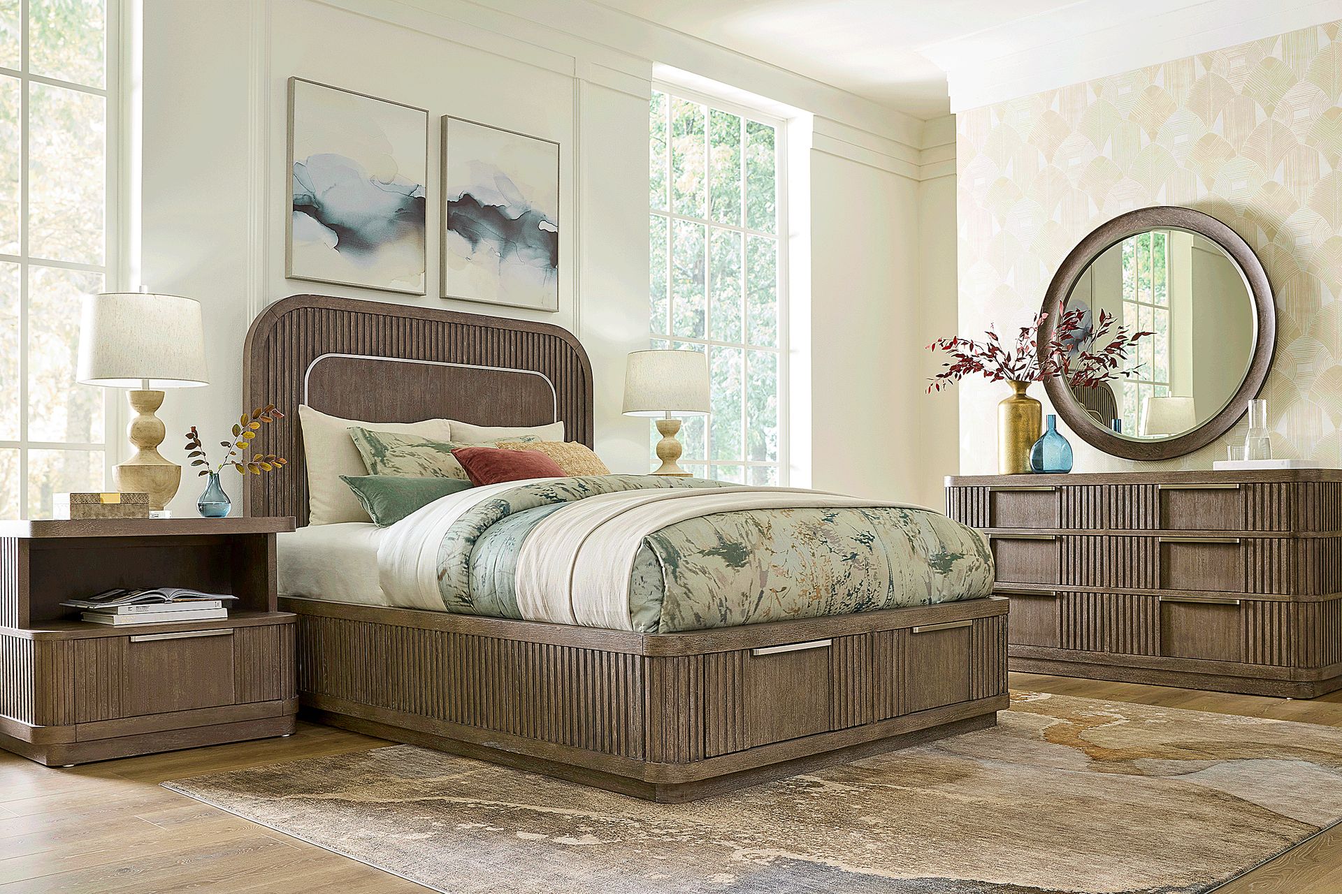 Sausalito Brown 7 Pc King Storage Bedroom - Image 1