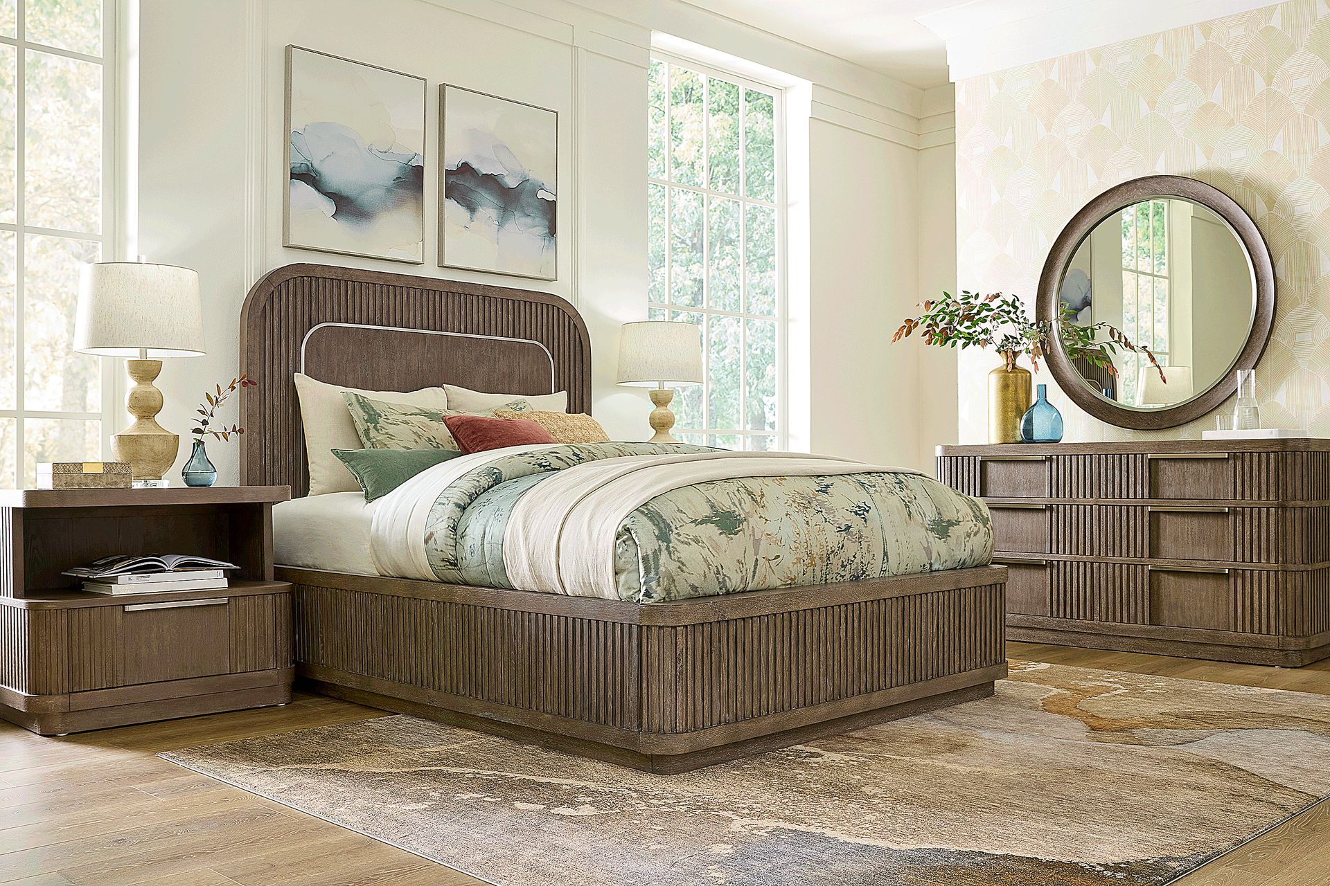 Sausalito Brown 7 Pc Queen Panel Bedroom - Image 1