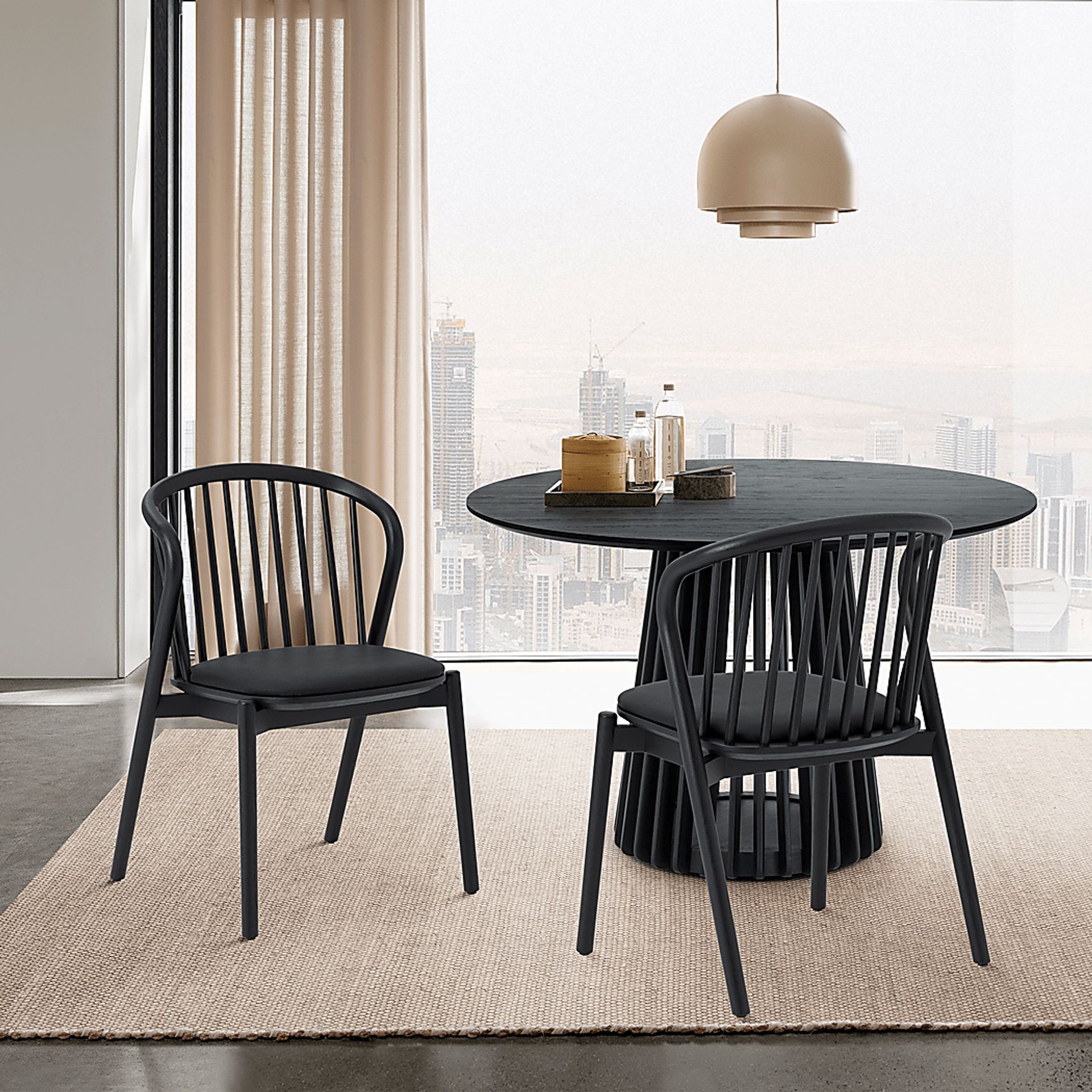 Savafait Black Side Chair, Set of 2 - Image 2