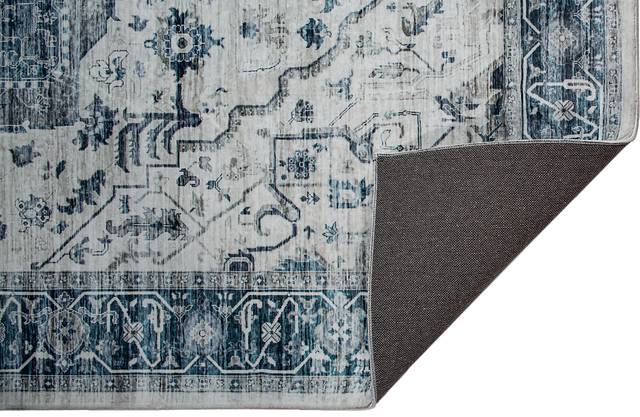 Savanora Ivory/Blue 6' x 9' Rug - Thumbnail - Image 4