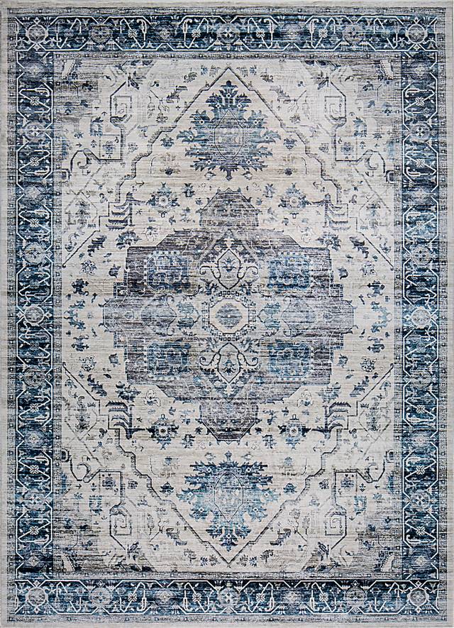Savanora Ivory/Blue 6' x 9' Rug - Thumbnail - Image 1