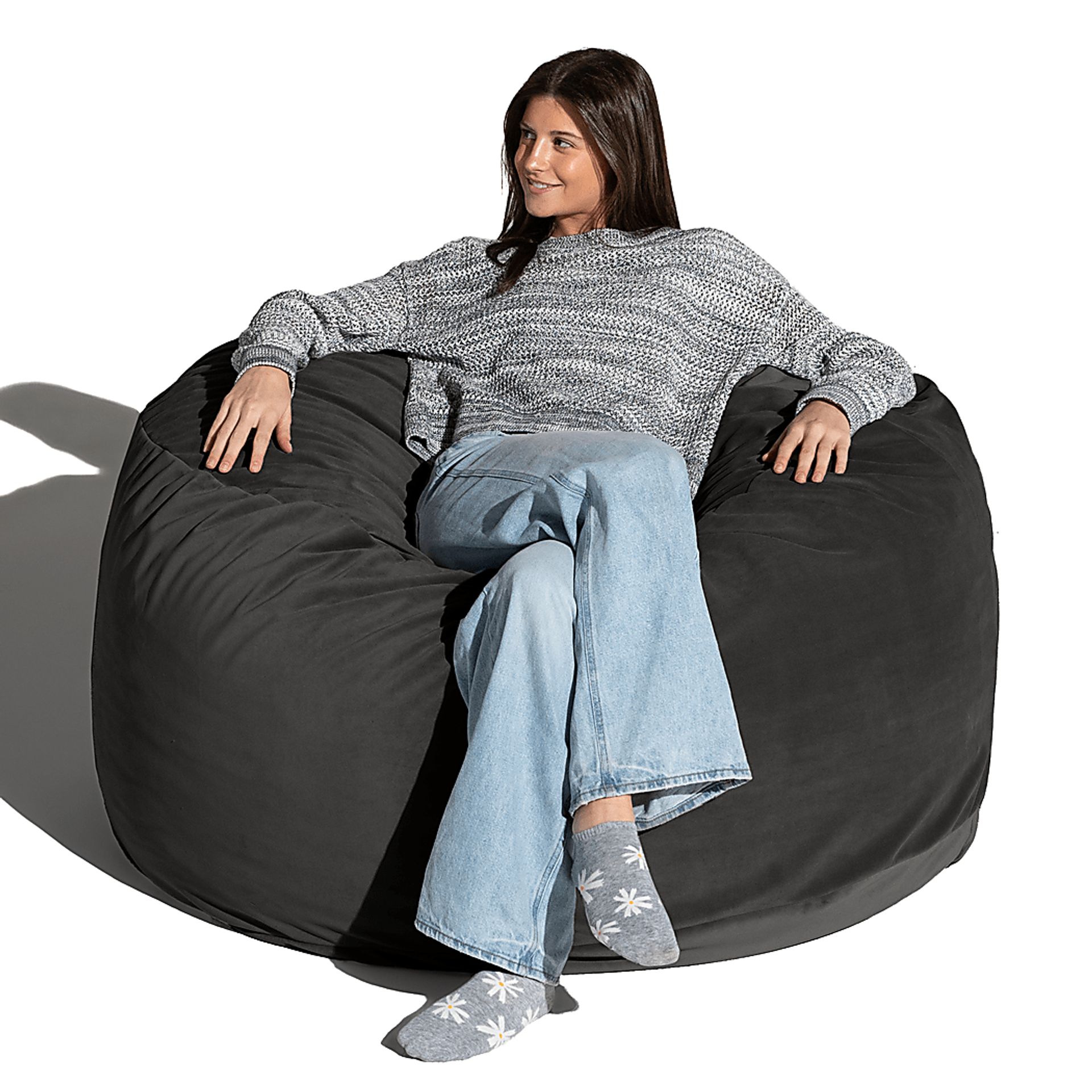 Savenu I Black Large Bean Bag Chair - Image 7