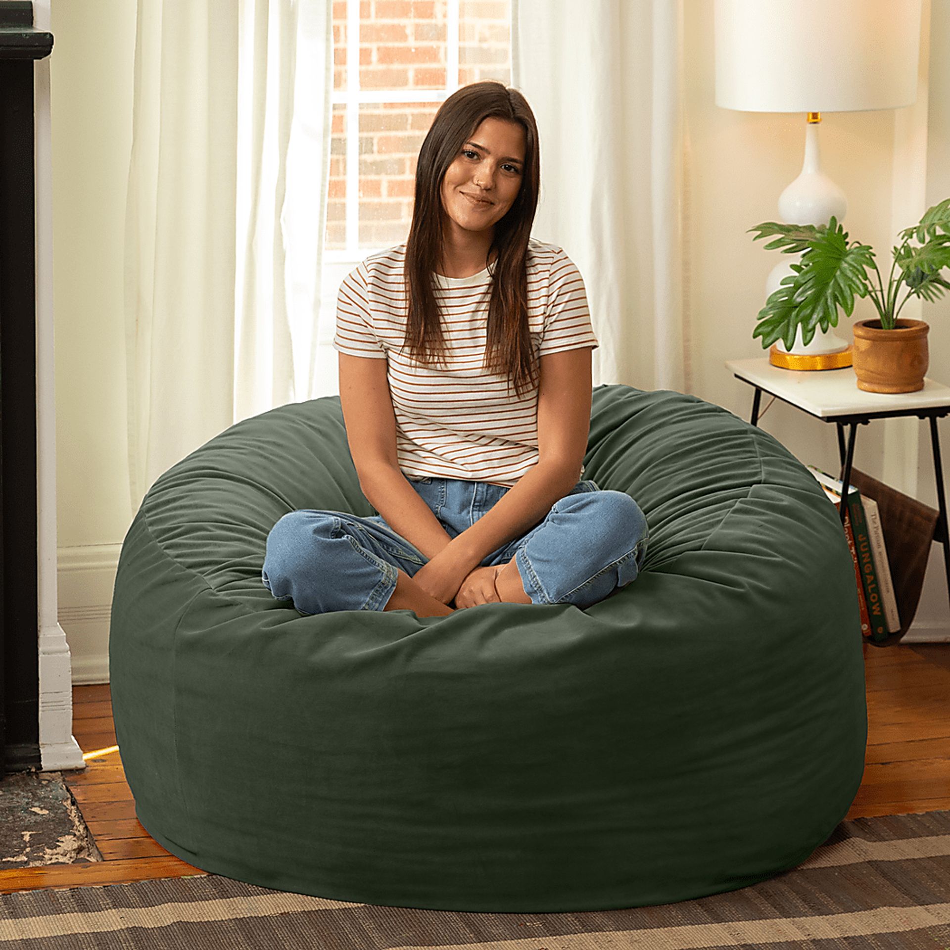 Savenu I Green Large Bean Bag Chair - Image 6