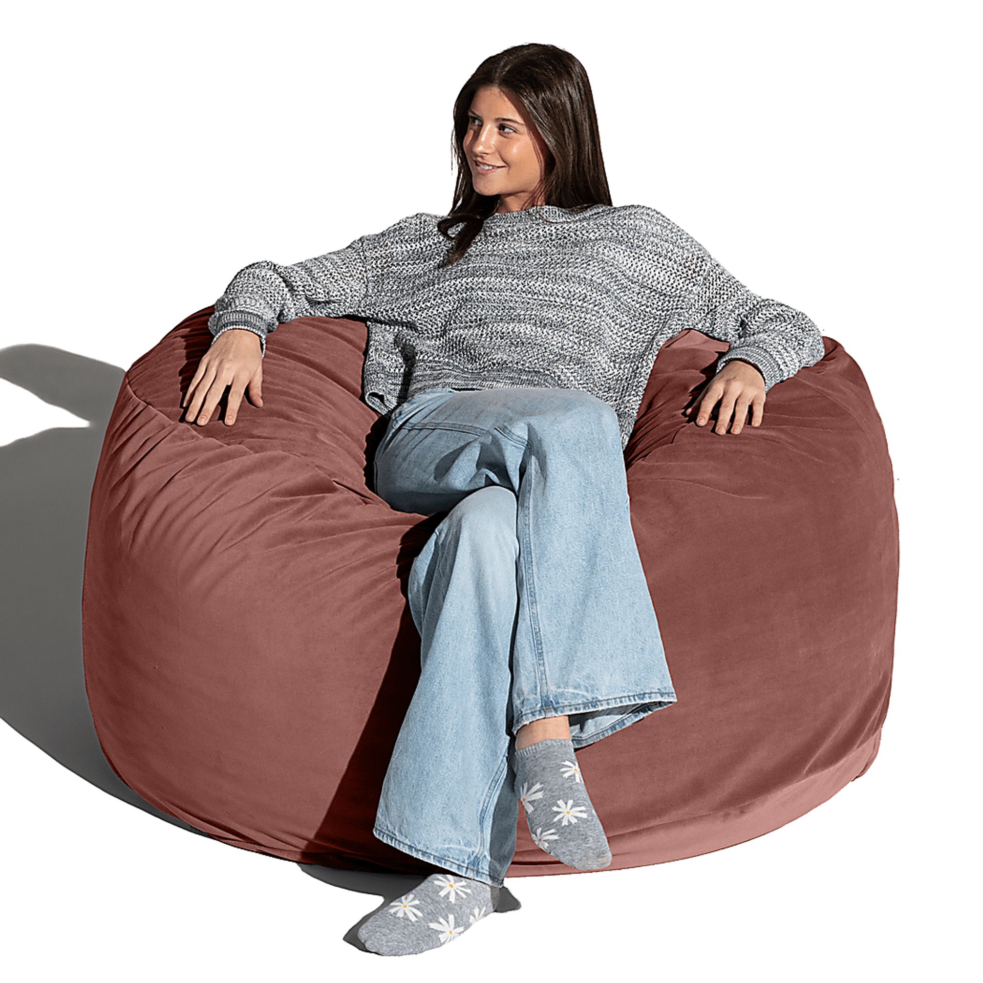 Savenu I Mauve Large Bean Bag Chair - Image 7
