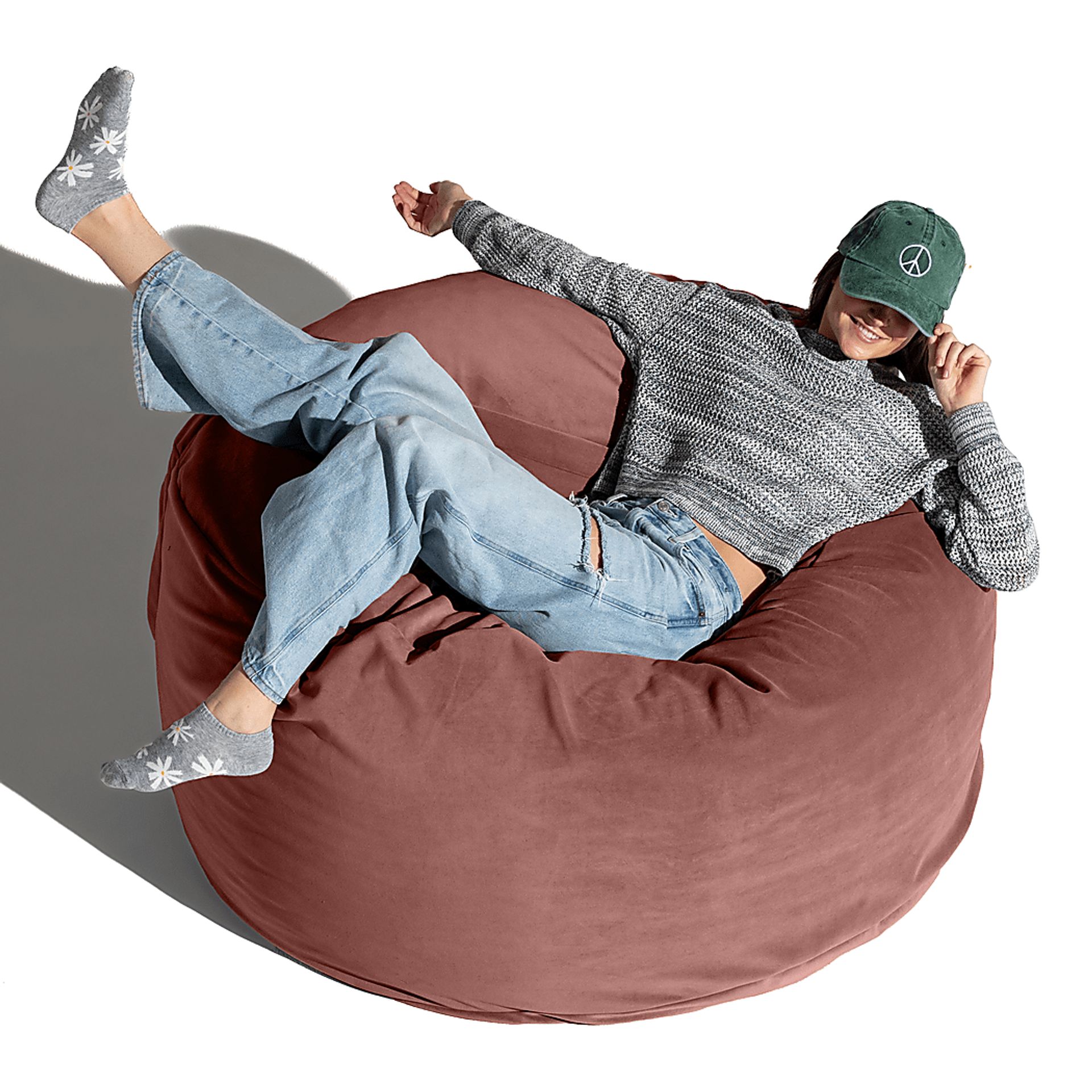 Savenu I Mauve Large Bean Bag Chair - Image 8
