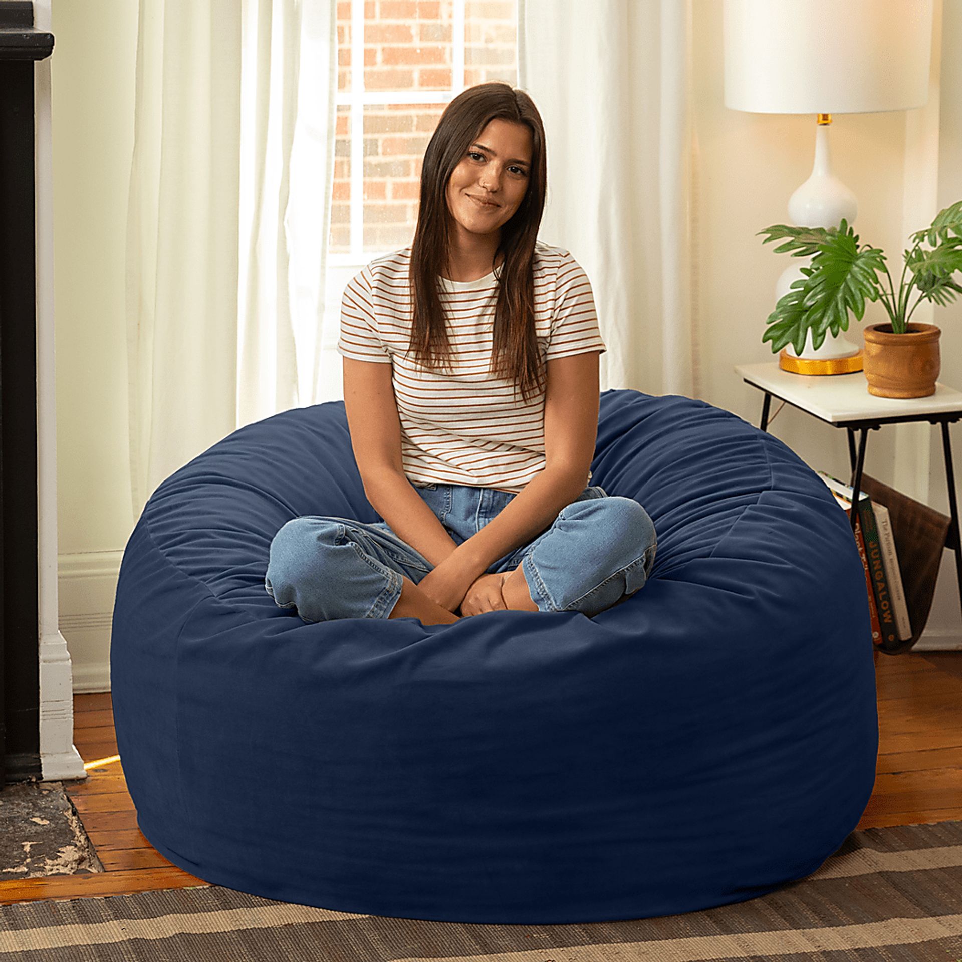 Savenu I Navy Large Bean Bag Chair - Image 6