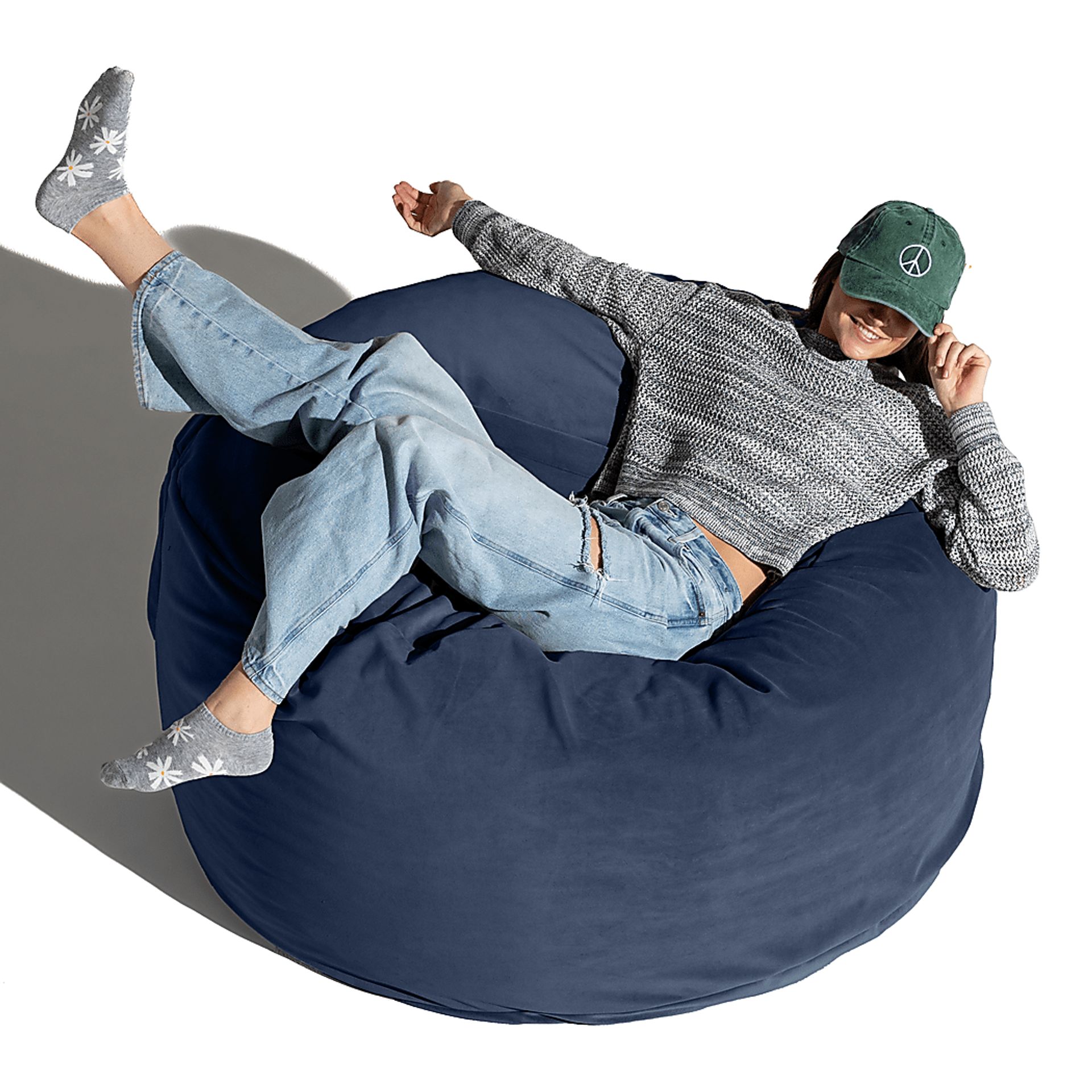 Savenu I Navy Large Bean Bag Chair - Image 8