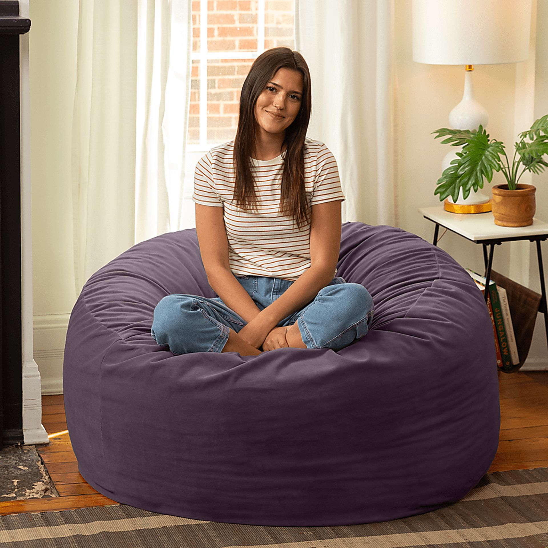 Savenu I Purple Large Bean Bag Chair - Image 6