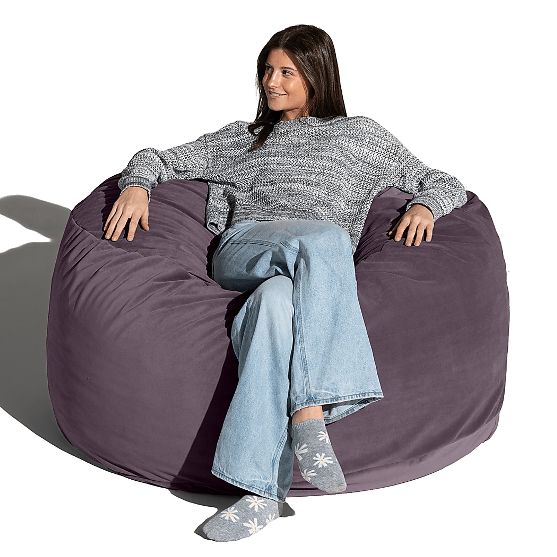 Savenu I Purple Large Bean Bag Chair - Image 7