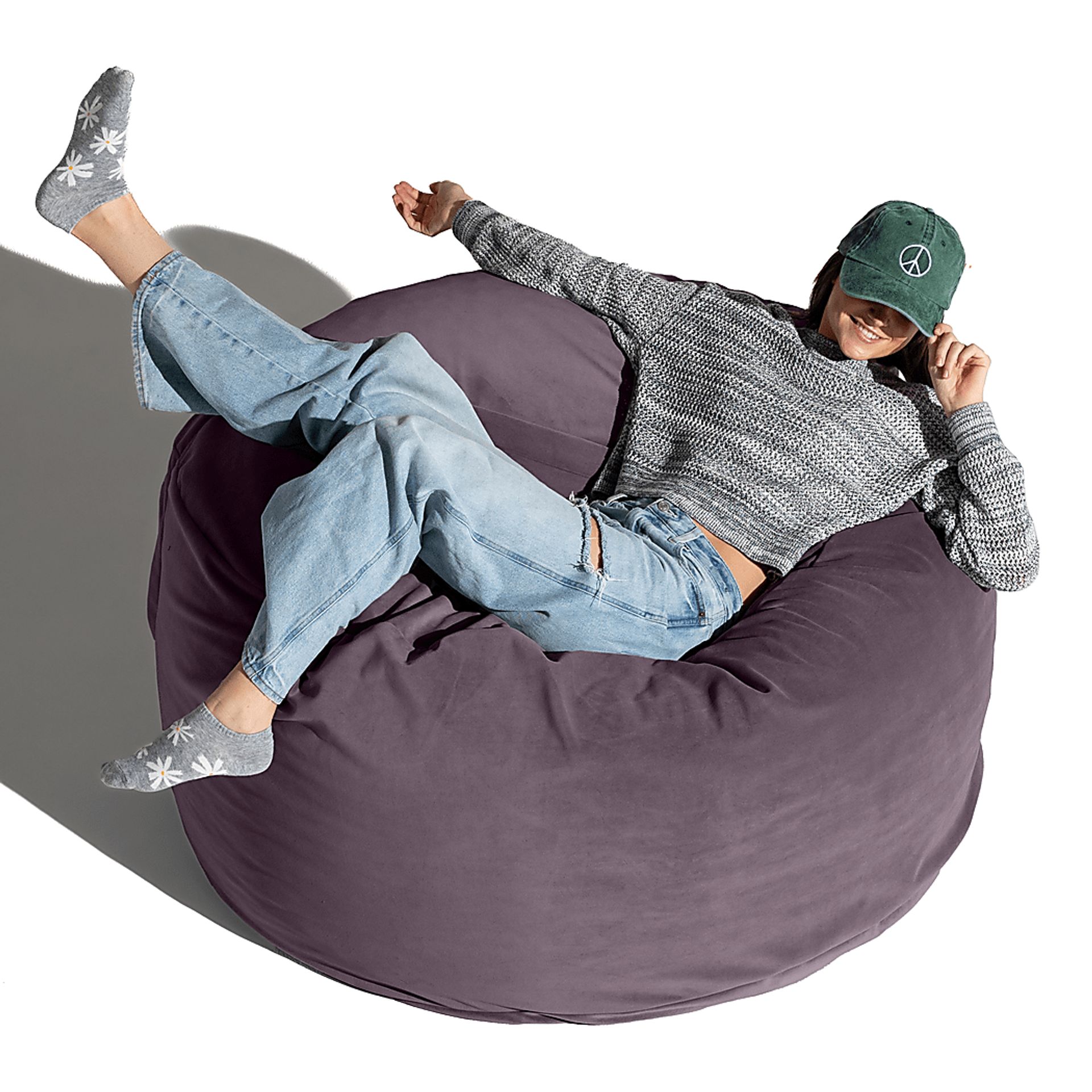 Savenu I Purple Large Bean Bag Chair - Image 8
