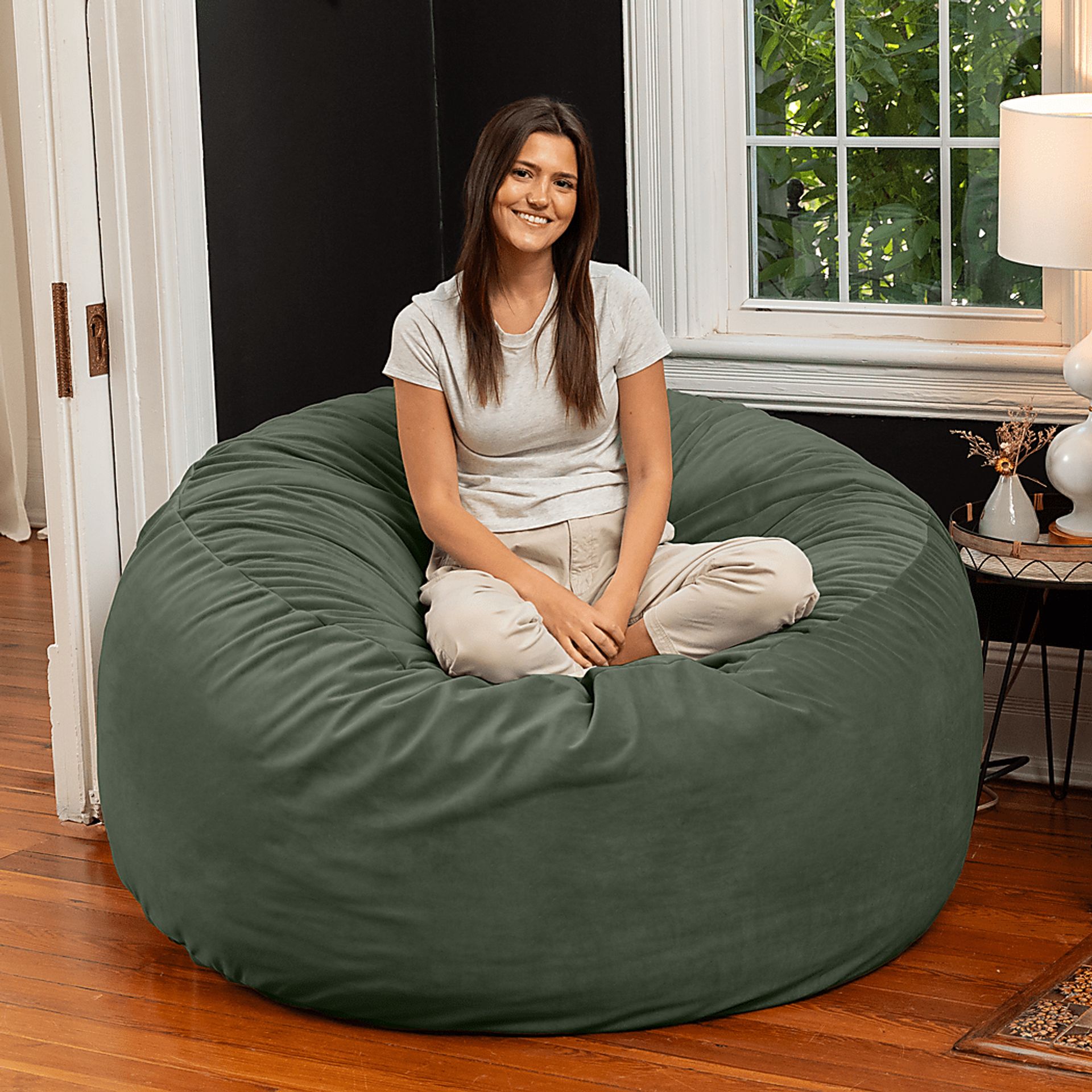 Savenu II Green Large Bean Bag Chair - Image 4