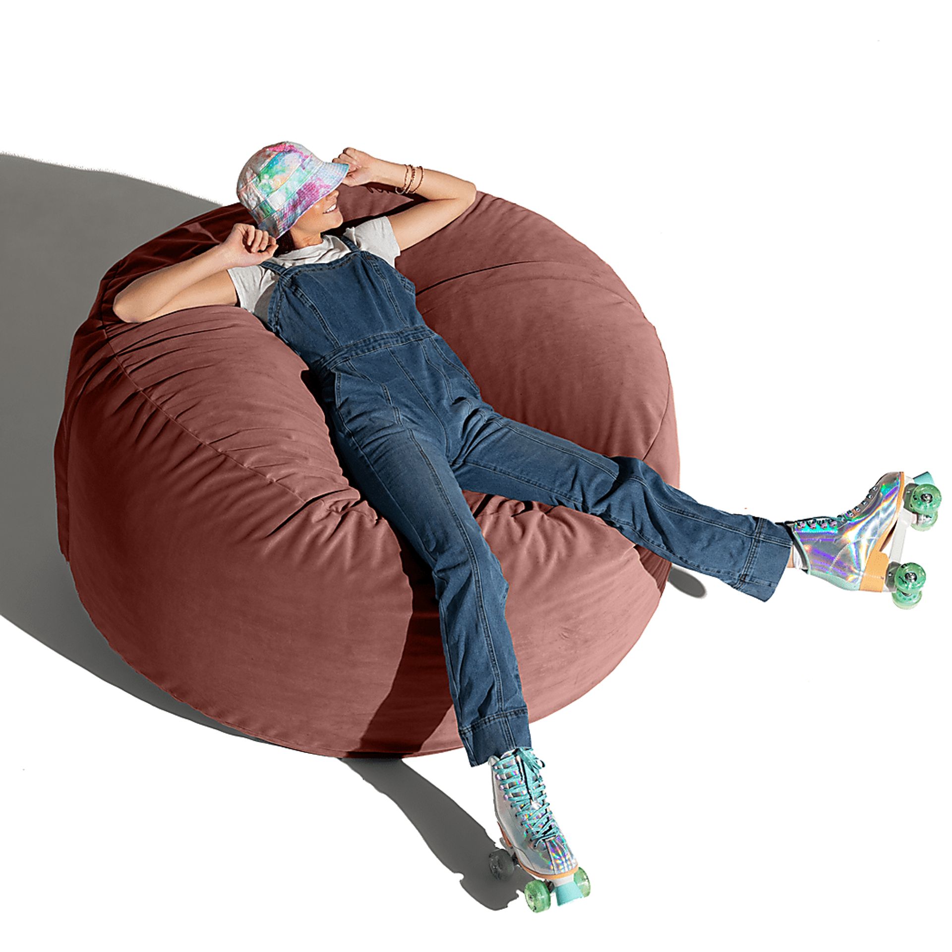 Savenu II Mauve Large Bean Bag Chair - Image 6