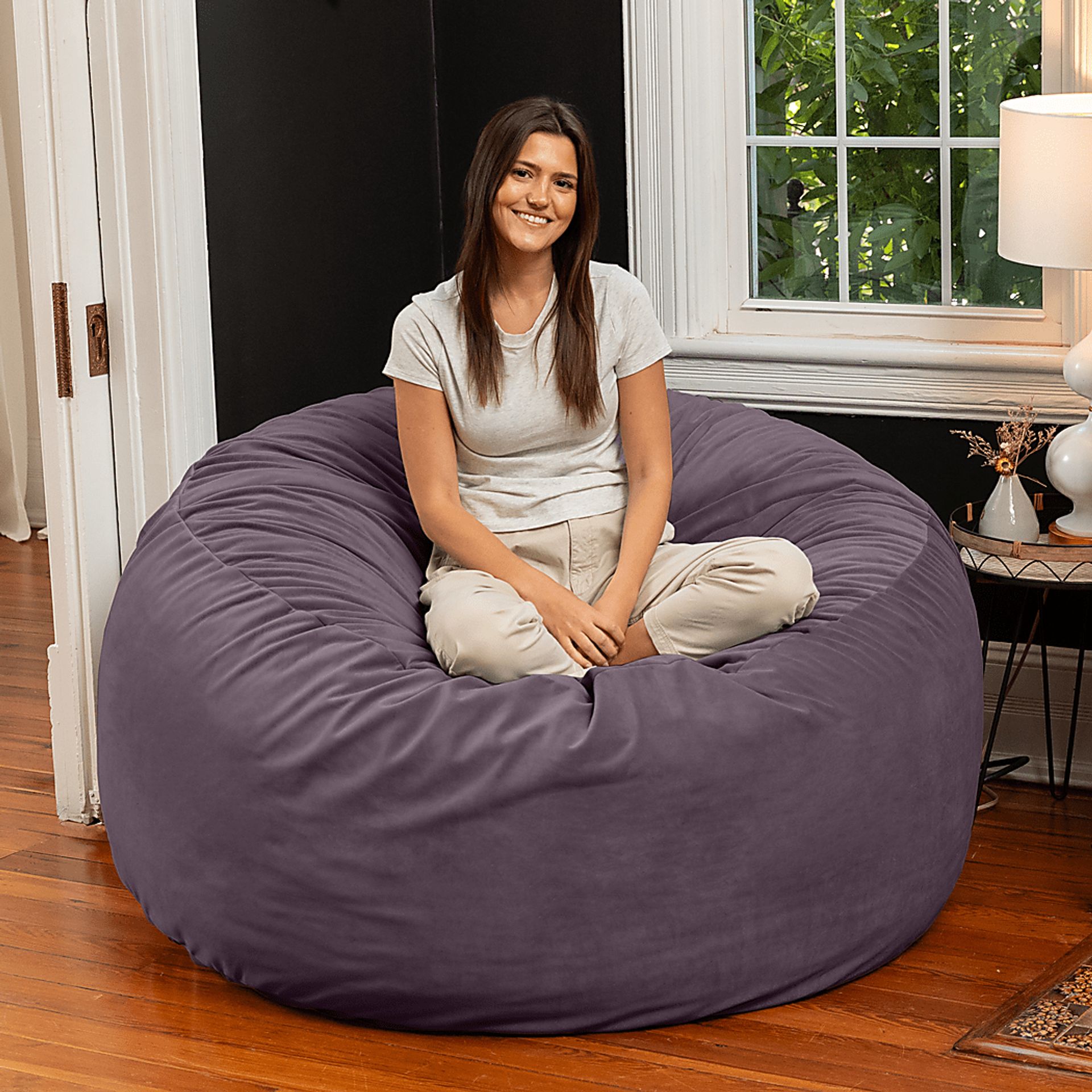 Savenu II Purple Large Bean Bag Chair - Image 4